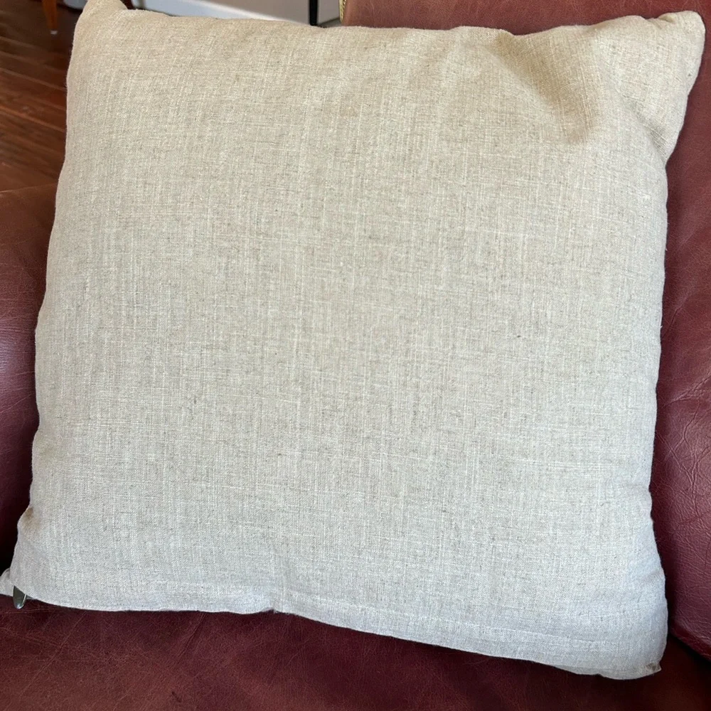 Pier One Floral Embroidered Lily Throw Pillow New Never Used